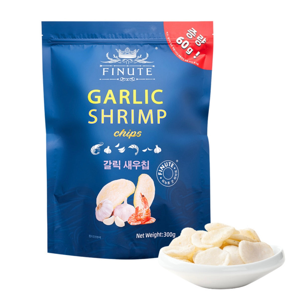 FINUTE蒜味虾片(膨化食品)300g